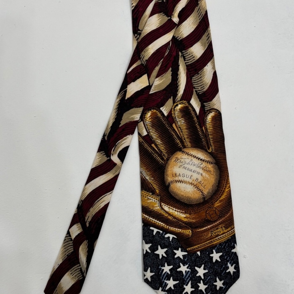 Tango by Max Raab Baseball Tango Tie All America Series Silk‎ USA Made 3.75"x56" - Picture 2 of 7